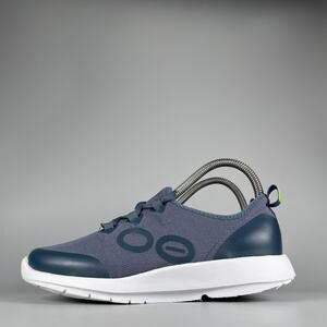 OOFOS OOmg eeZee Low Women's 7 Blue White Lace Up Comfort Sneaker Recovery Shoes